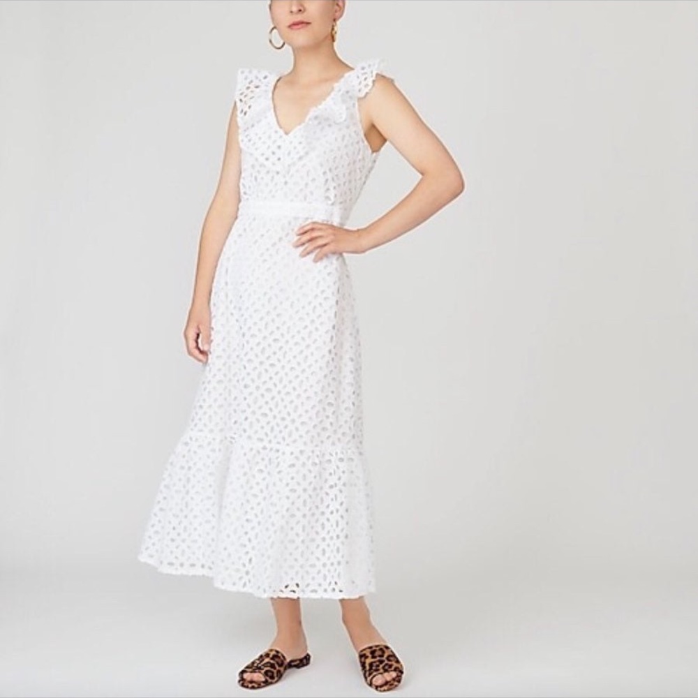 NWT JCREW Tiered midi dress in embroidered eyelet